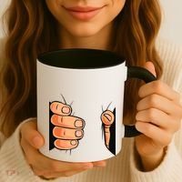 Funny Hand Gripping Optical Illusion Coffee Mug thumb 3
