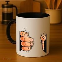 Funny Hand Gripping Optical Illusion Coffee Mug thumb 4
