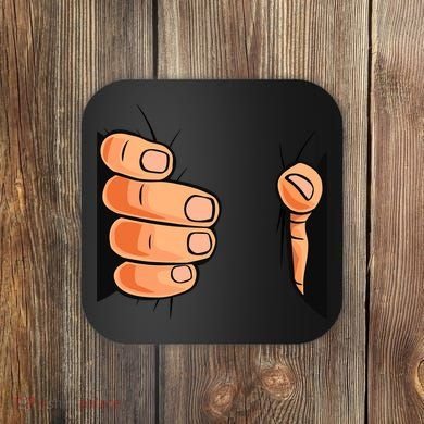 Funny Hand Gripping Optical Illusion Coaster