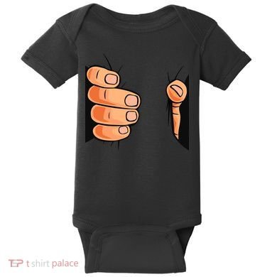 Funny Hand Gripping Optical Illusion Baby Bodysuit