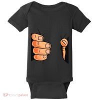 Funny Hand Gripping Optical Illusion Baby Bodysuit thumb 0