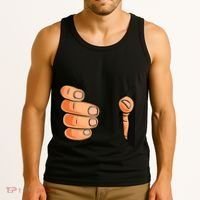 Funny Hand Gripping Optical Illusion Tank Top thumb 3
