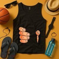 Funny Hand Gripping Optical Illusion Tank Top thumb 4