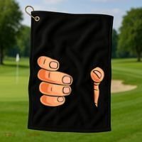 Funny Hand Gripping Optical Illusion Golf Towel thumb 1