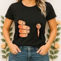 Funny Hand Gripping Optical Illusion Women's T-Shirt thumb 2