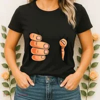 Funny Hand Gripping Optical Illusion Women's T-Shirt thumb 2