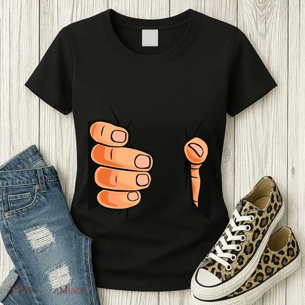 Funny Hand Gripping Optical Illusion Women's T-Shirt