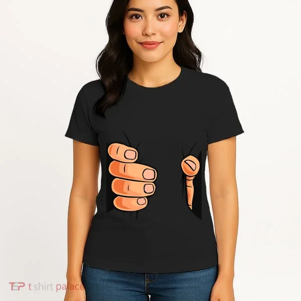 Funny Hand Gripping Optical Illusion Women's T-Shirt