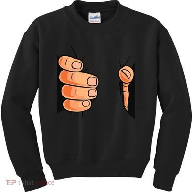 Funny Hand Gripping Optical Illusion Kids Sweatshirt