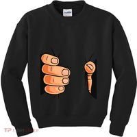 Funny Hand Gripping Optical Illusion Kids Sweatshirt thumb 0