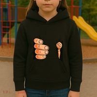 Funny Hand Gripping Optical Illusion Kids Hoodie thumb 3