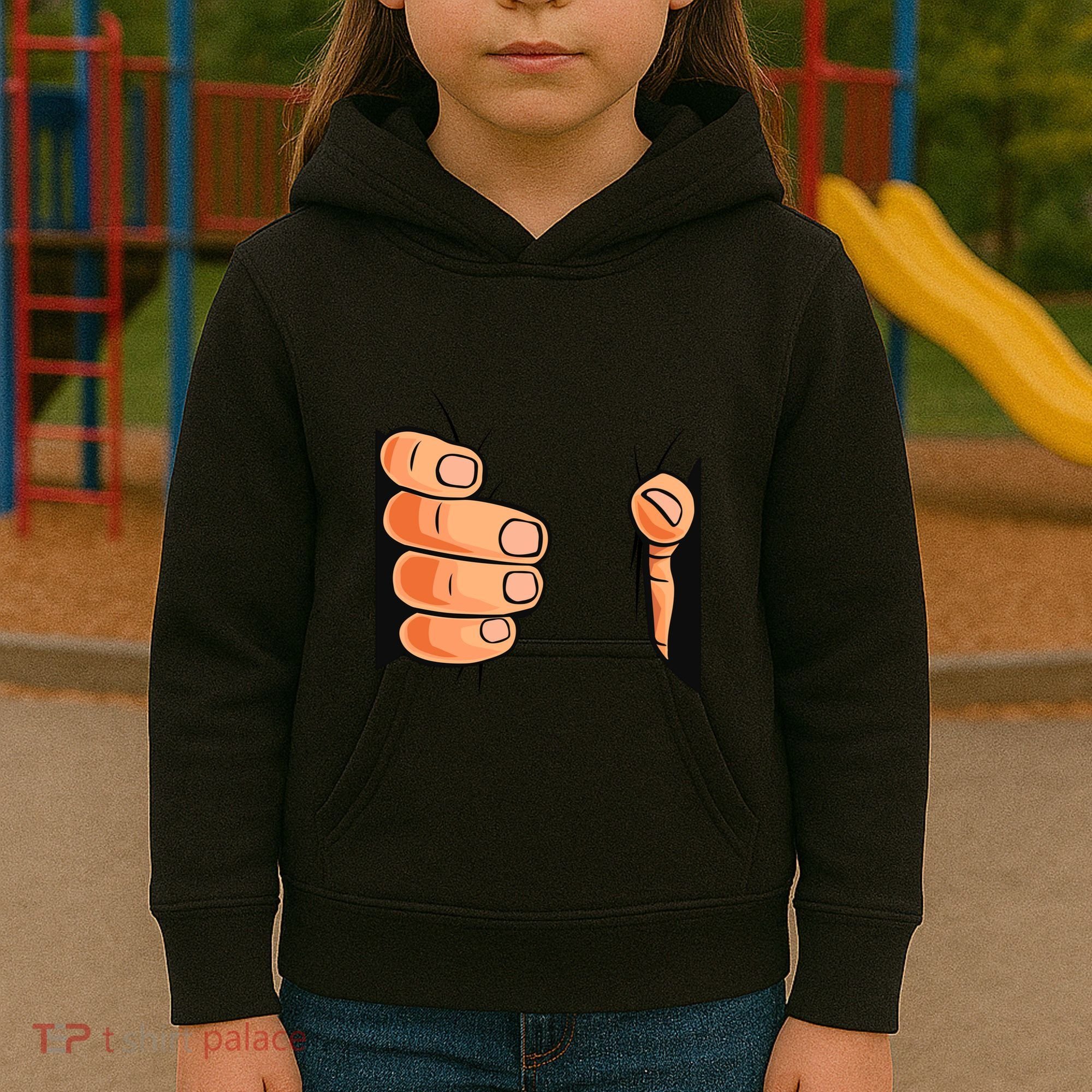 Funny Hand Gripping Optical Illusion Kids Hoodie