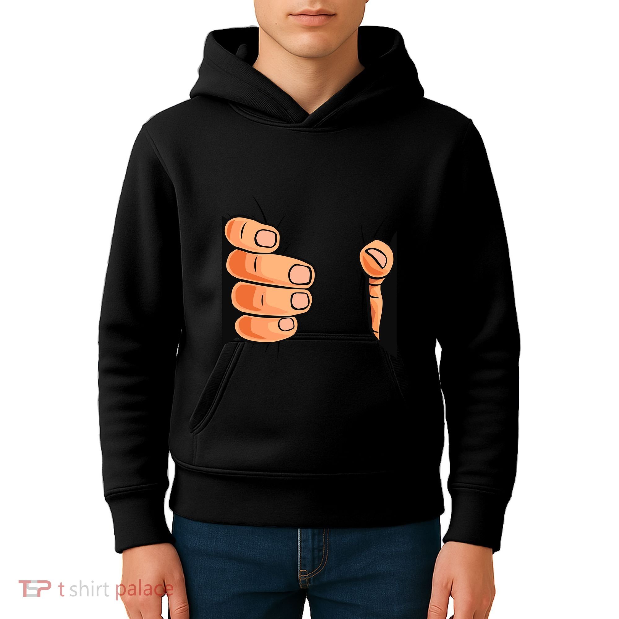 Funny Hand Gripping Optical Illusion Kids Hoodie