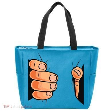 Funny Hand Gripping Optical Illusion Tote Bag