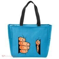 Funny Hand Gripping Optical Illusion Tote Bag thumb 0