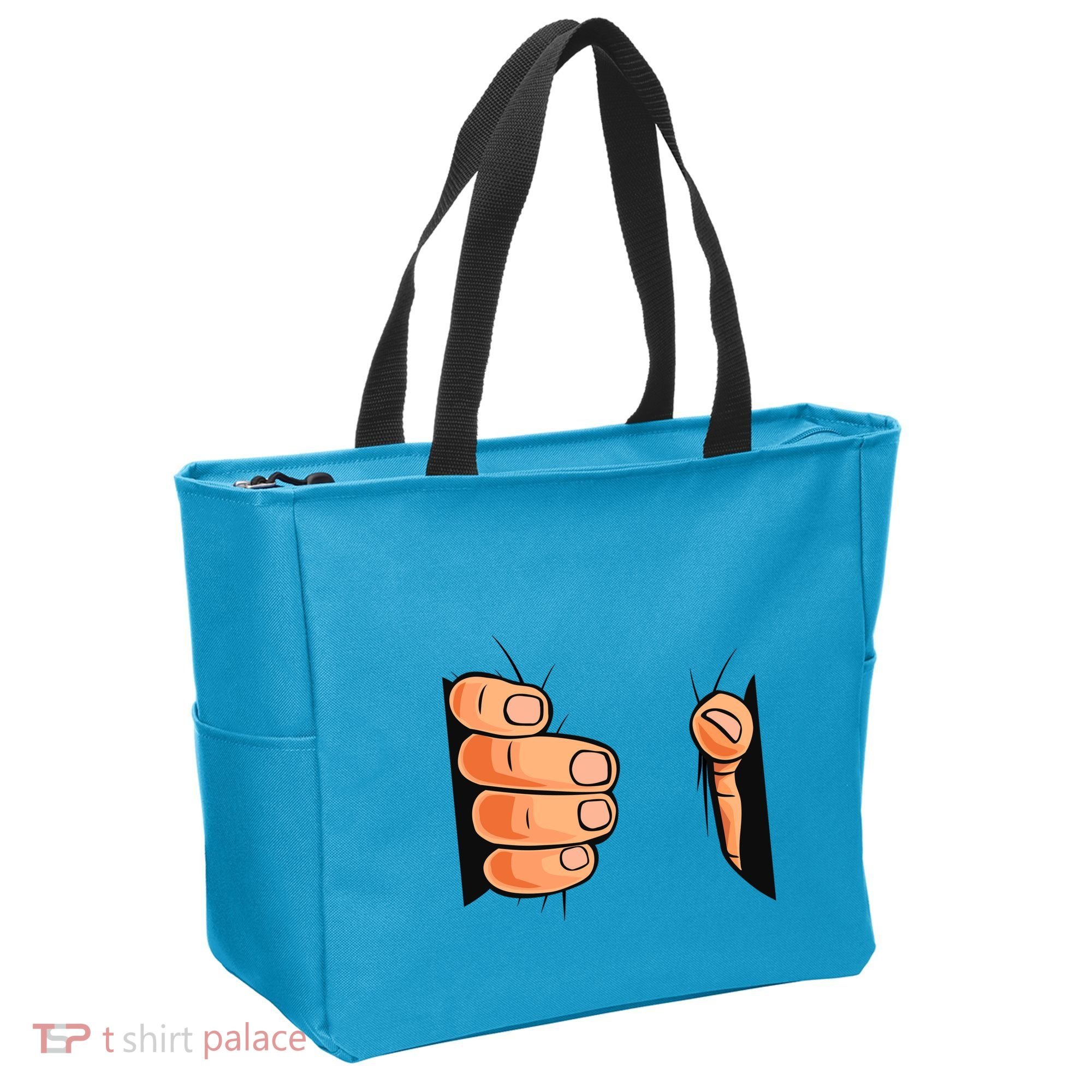 Funny Hand Gripping Optical Illusion Tote Bag
