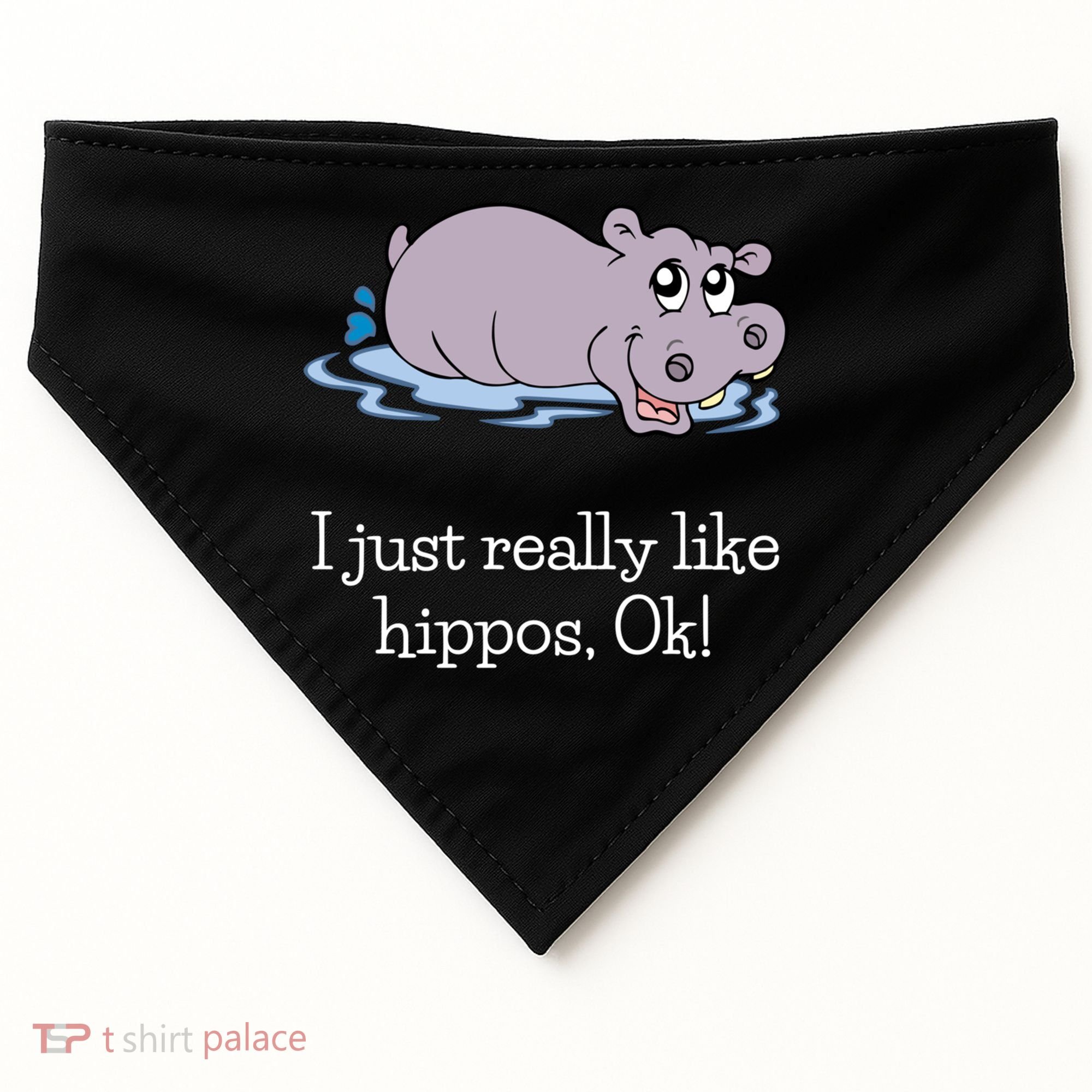 Funny Hippo Gift Just Really Like Hippos Ok! Hippopotamus Cool Gift USA-Made Doggie Bandana