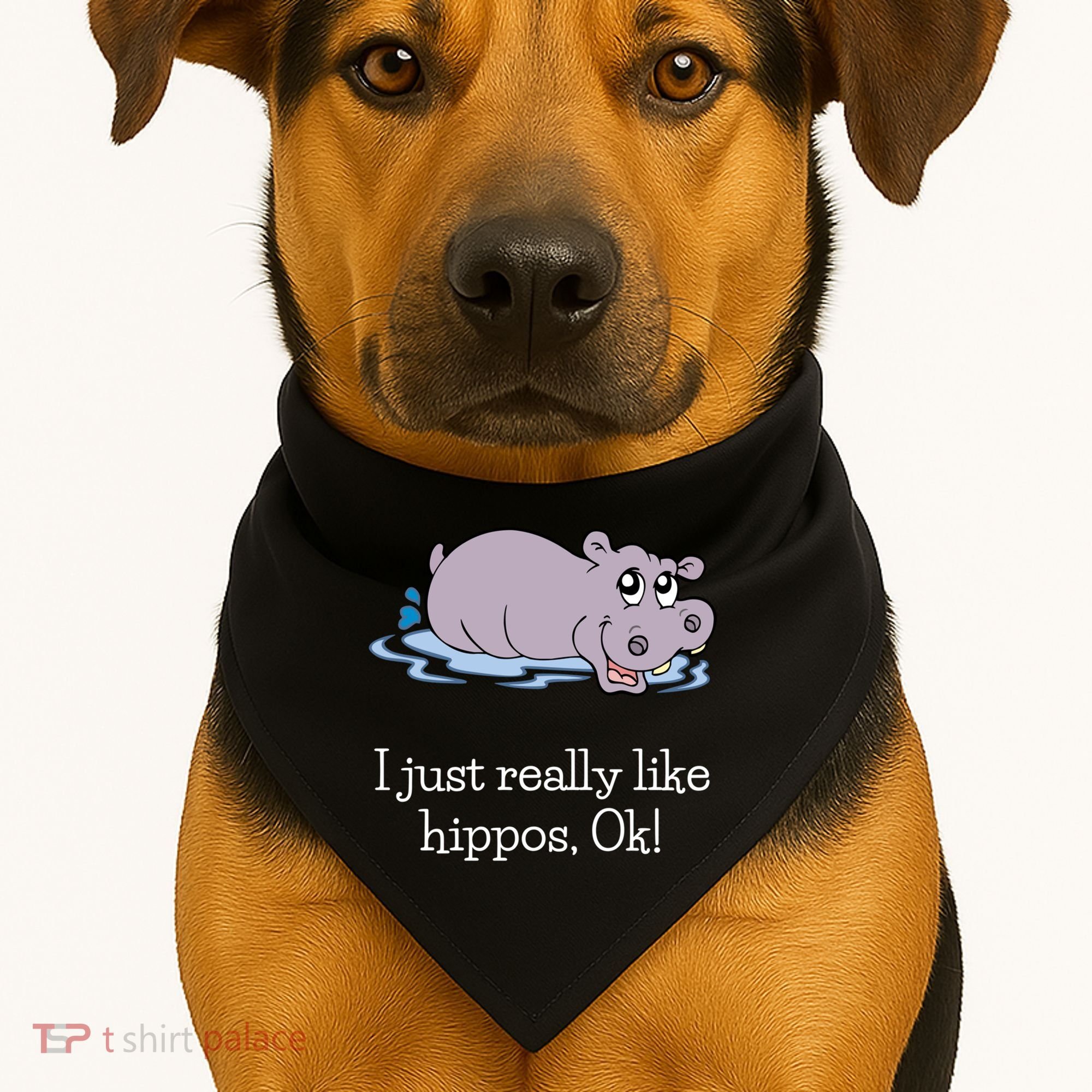 Funny Hippo Gift Just Really Like Hippos Ok! Hippopotamus Cool Gift USA-Made Doggie Bandana