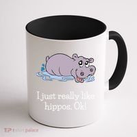 Funny Hippo Gift Just Really Like Hippos Ok! Hippopotamus Cool Gift Coffee Mug thumb 1