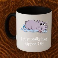 Funny Hippo Gift Just Really Like Hippos Ok! Hippopotamus Cool Gift Coffee Mug thumb 2