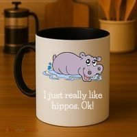Funny Hippo Gift Just Really Like Hippos Ok! Hippopotamus Cool Gift Coffee Mug thumb 4