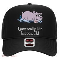 Funny Hippo Gift Just Really Like Hippos Ok! Hippopotamus Cool Gift Hat thumb 0