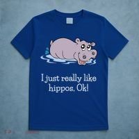 Funny Hippo Gift Just Really Like Hippos Ok! Hippopotamus Cool Gift T-Shirt thumb 5