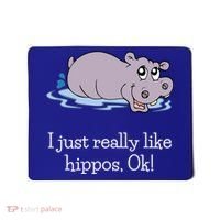 Funny Hippo Gift Just Really Like Hippos Ok! Hippopotamus Cool Gift Mousepad thumb 0