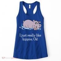 Funny Hippo Gift Just Really Like Hippos Ok! Hippopotamus Cool Gift Women's Tank Top thumb 0