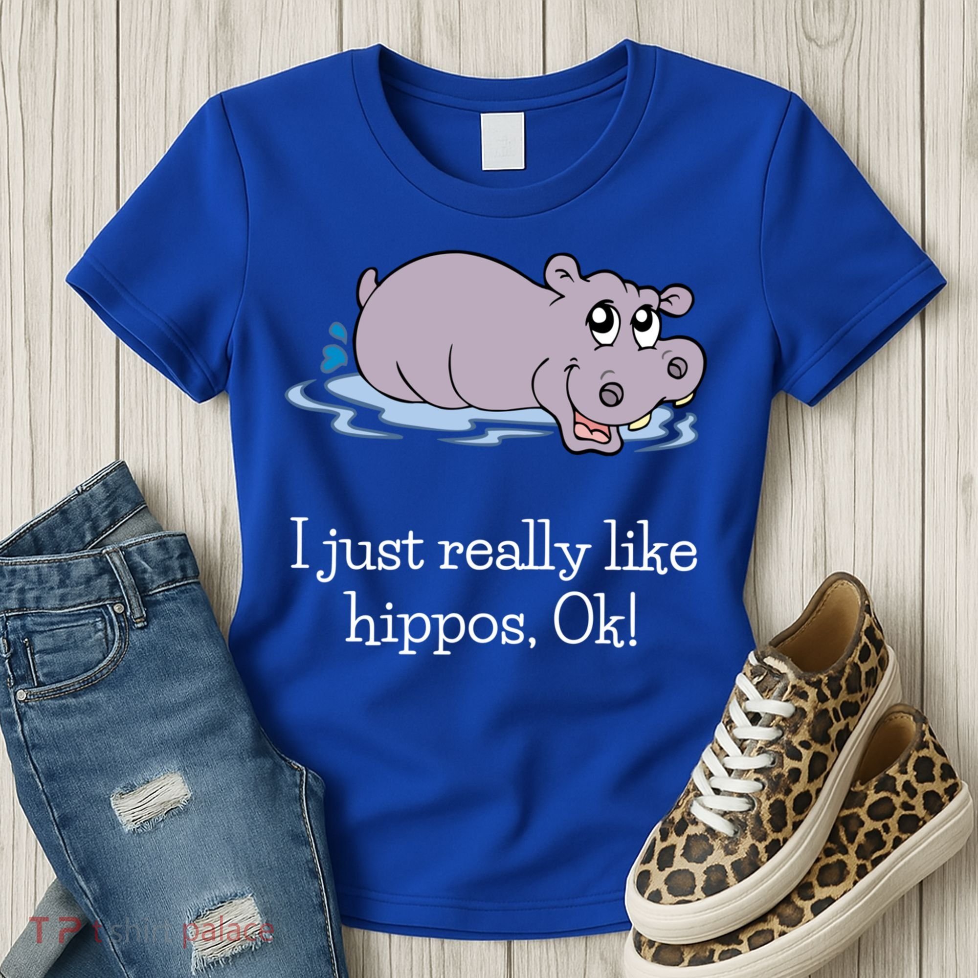 Funny Hippo Gift Just Really Like Hippos Ok! Hippopotamus Cool Gift Women's T-Shirt