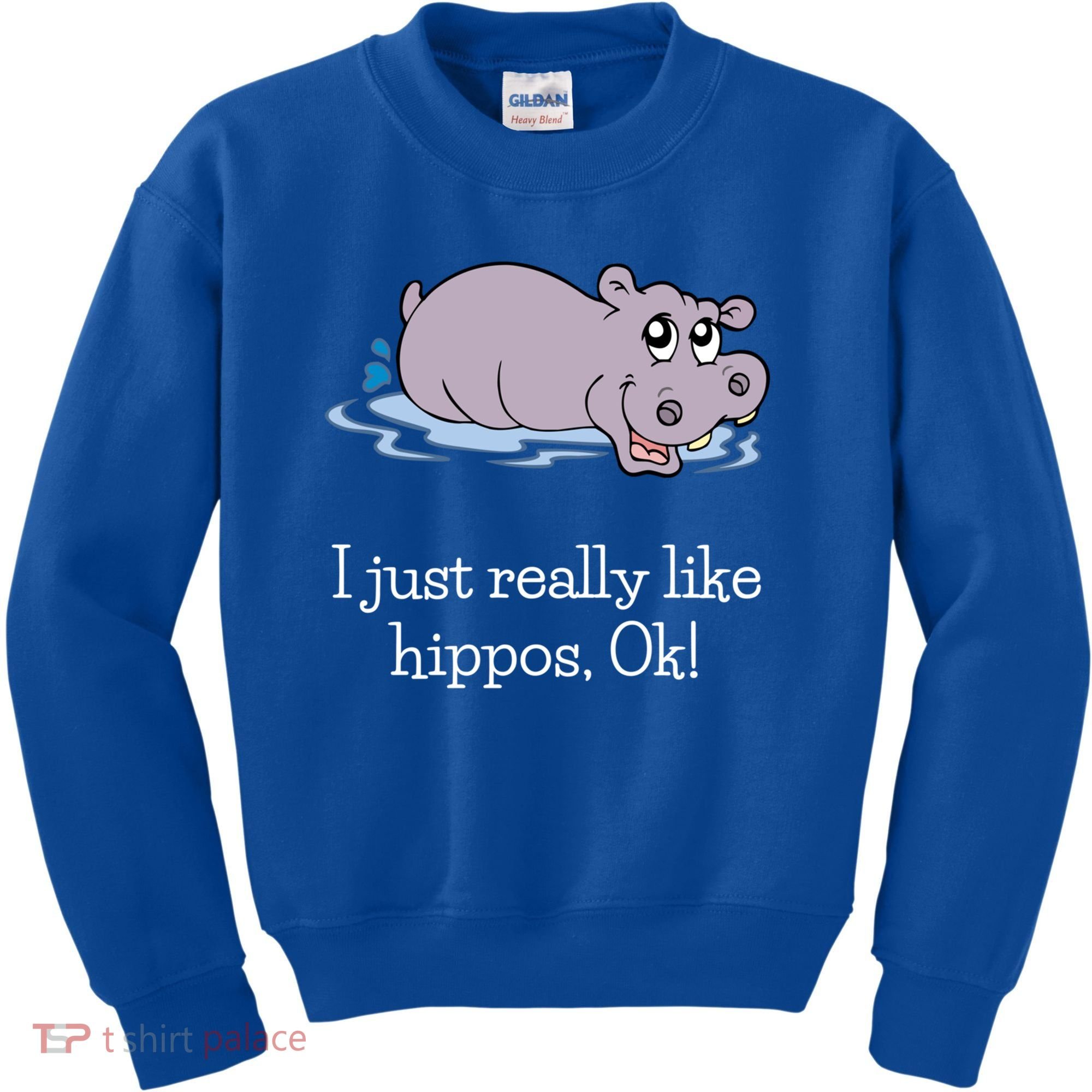Funny Hippo Gift Just Really Like Hippos Ok! Hippopotamus Cool Gift Kids Sweatshirt
