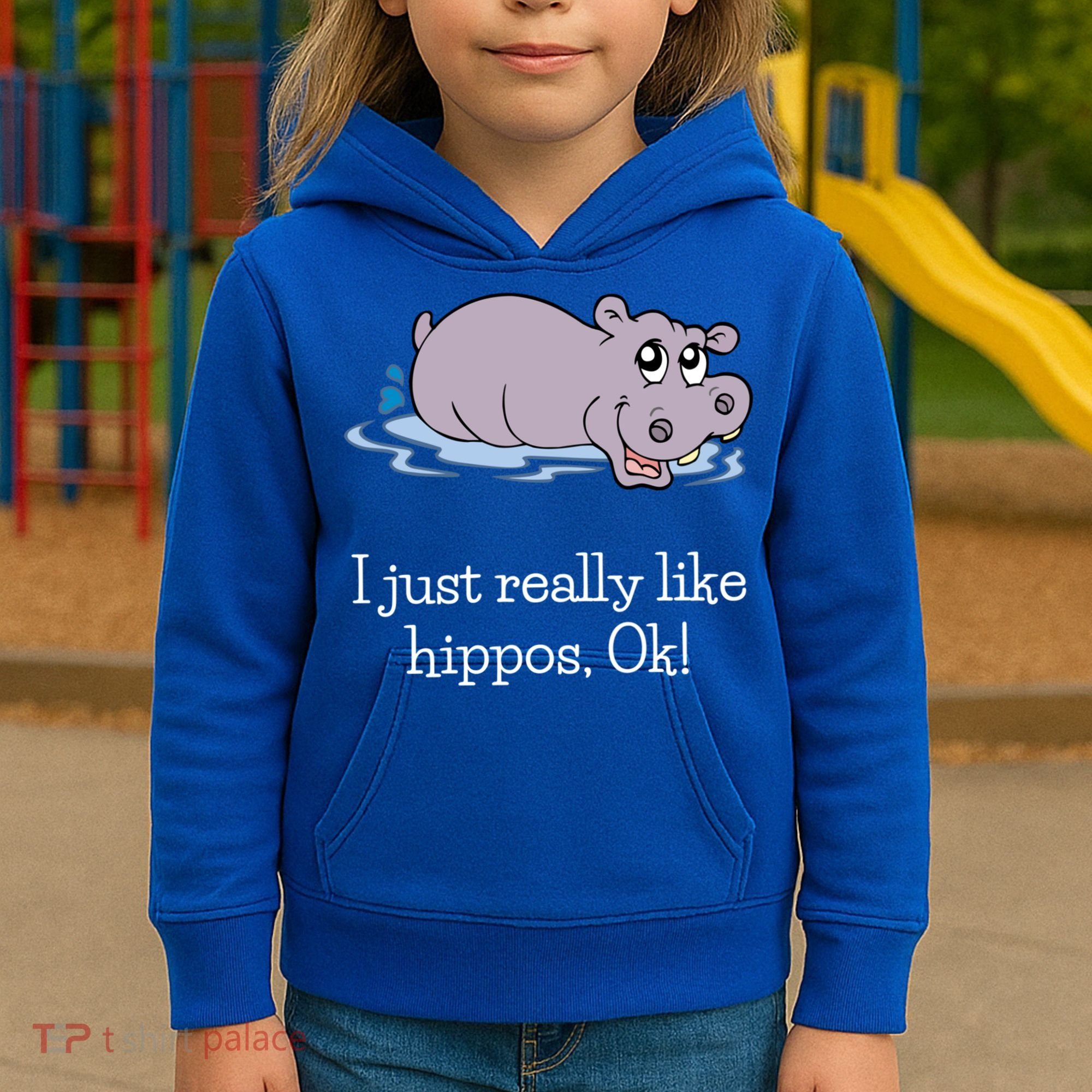 Funny Hippo Gift Just Really Like Hippos Ok! Hippopotamus Cool Gift Kids Hoodie