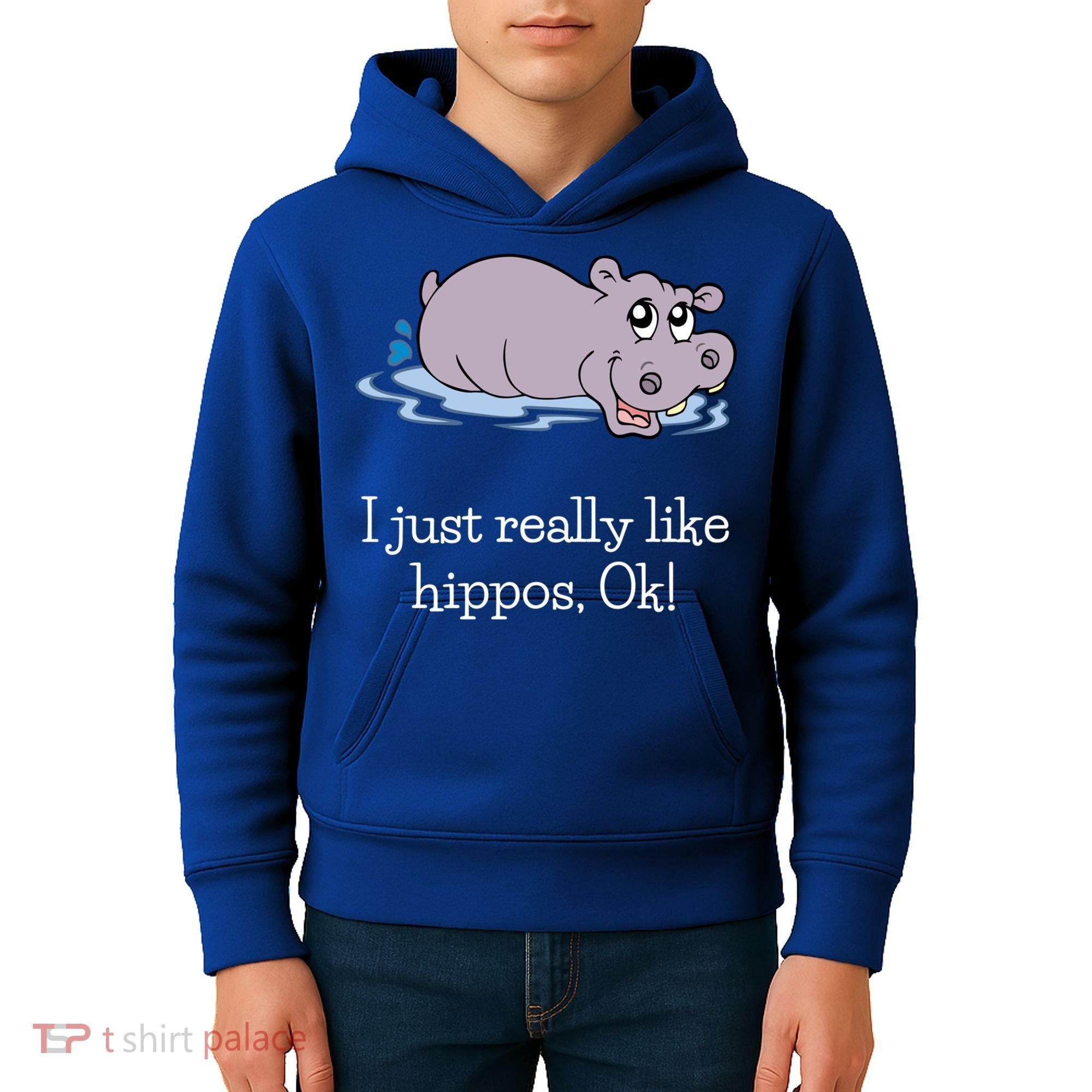 Funny Hippo Gift Just Really Like Hippos Ok! Hippopotamus Cool Gift Kids Hoodie