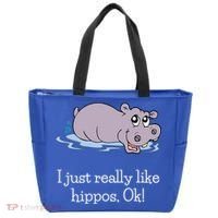 Funny Hippo Gift Just Really Like Hippos Ok! Hippopotamus Cool Gift Tote Bag thumb 0