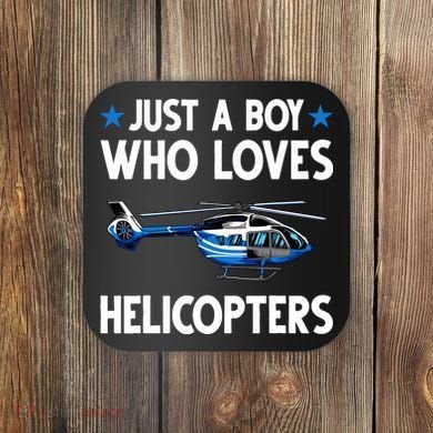 Funny Helicopter Gift Boy Pilot Aviator Coaster