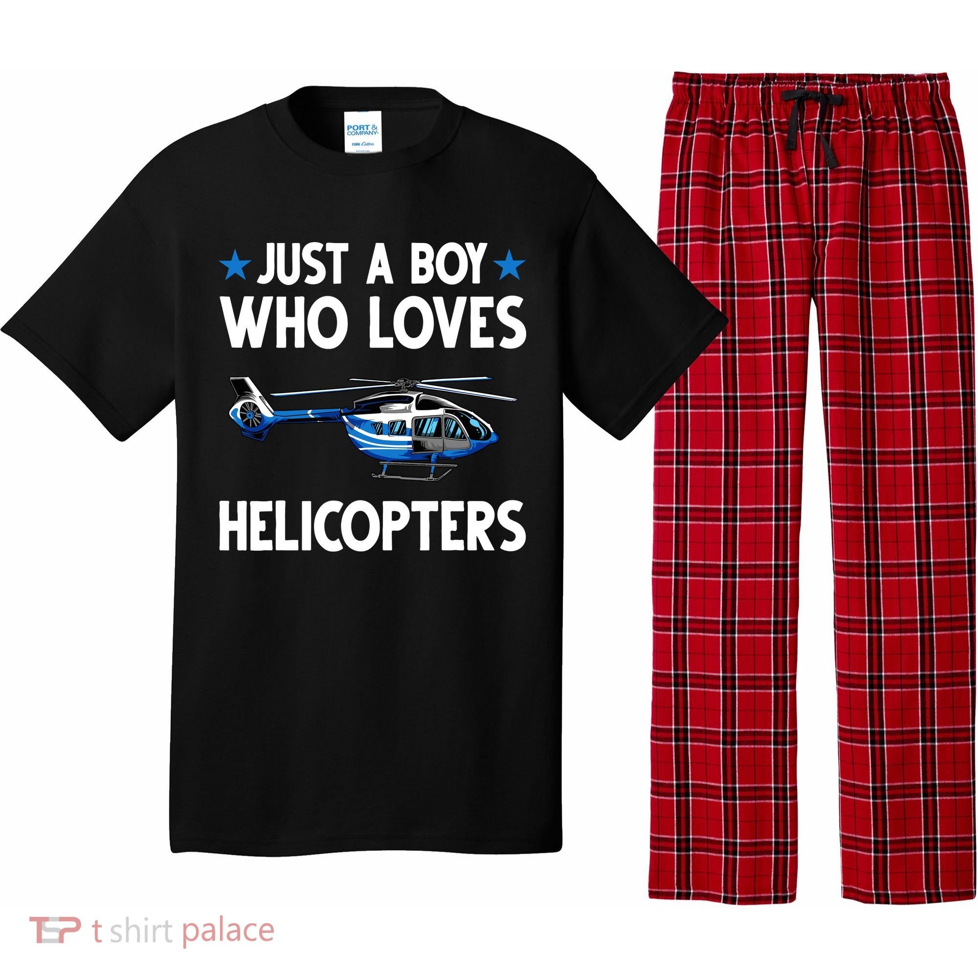 Funny Helicopter Gift Boy Pilot Aviator Pajama Set