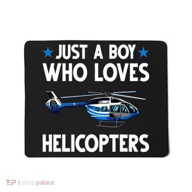 Funny Helicopter Gift Boy Pilot Aviator Mousepad