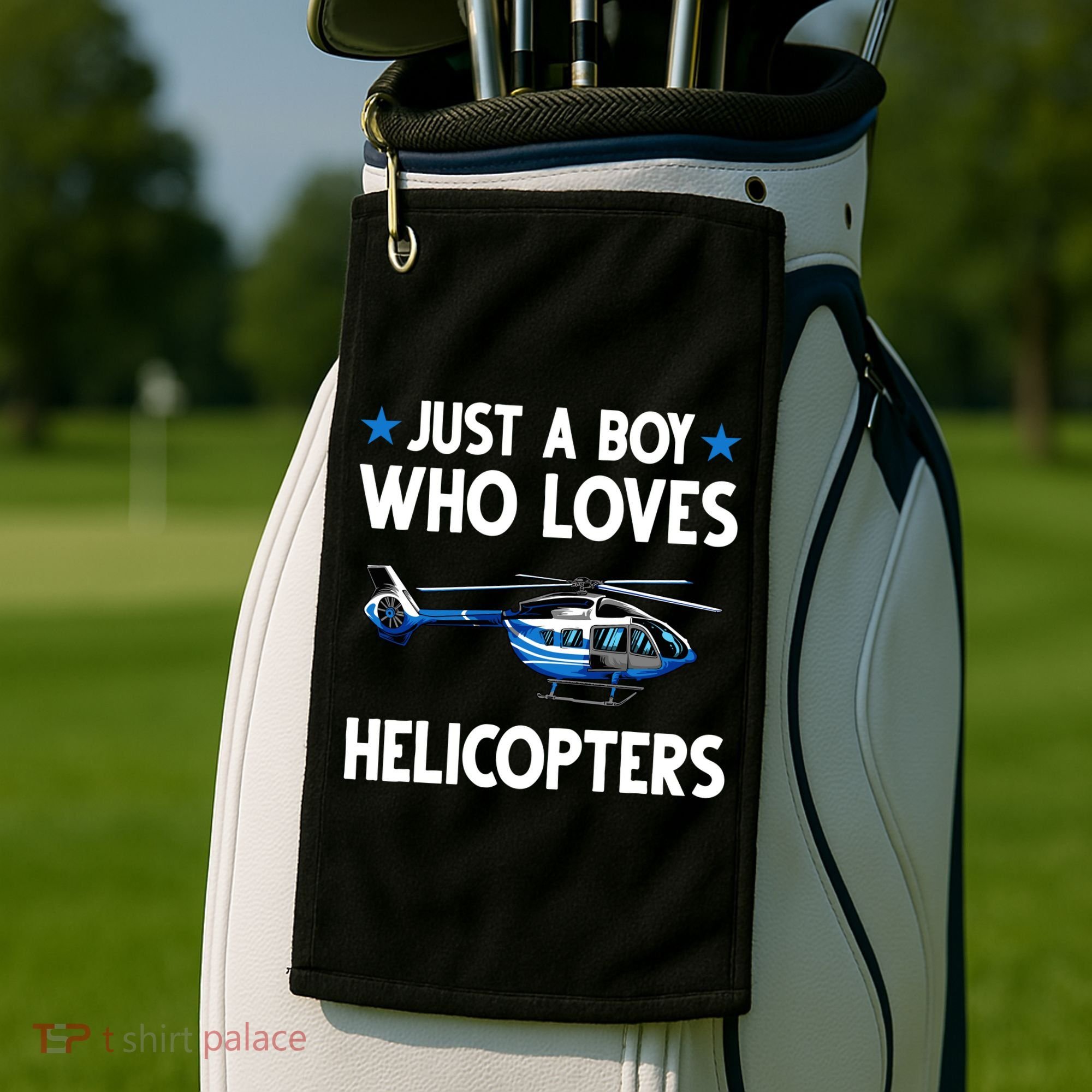 Funny Helicopter Gift Boy Pilot Aviator Golf Towel
