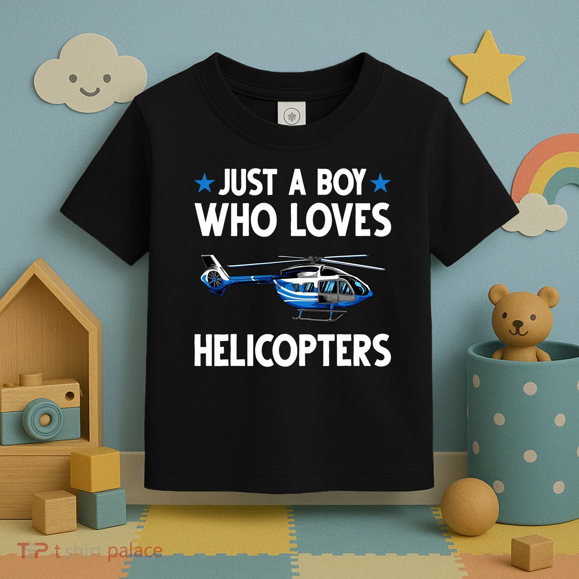 Funny Helicopter Gift Boy Pilot Aviator Toddler T-Shirt