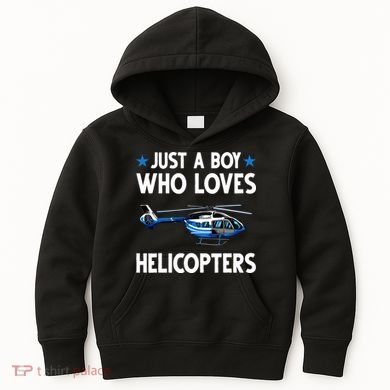 Funny Helicopter Gift Boy Pilot Aviator Kids Hoodie
