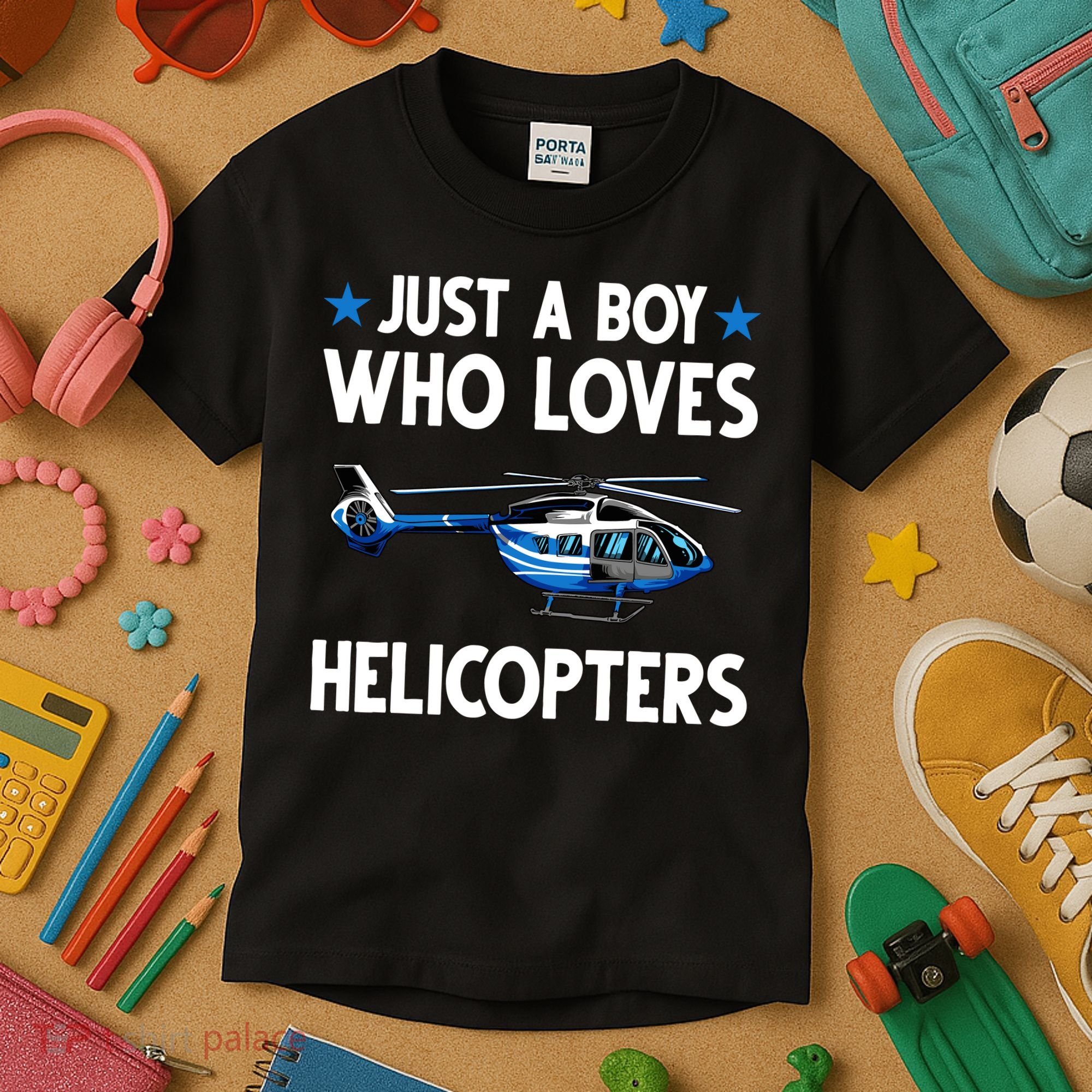 Funny Helicopter Gift Boy Pilot Aviator Kids T-Shirt