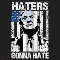 Funny Haters Gonna Hate President Donald Trump Middle Finger Tumbler thumb 3