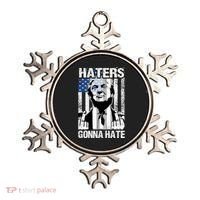 Funny Haters Gonna Hate President Donald Trump Middle Finger Ornament thumb 0