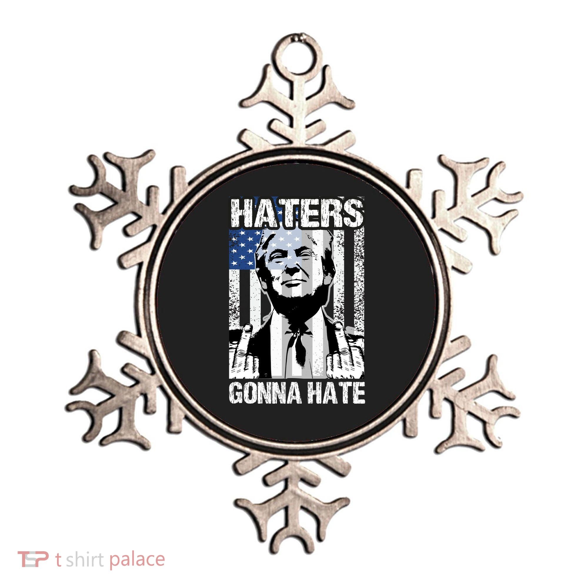 Funny Haters Gonna Hate President Donald Trump Middle Finger Ornament