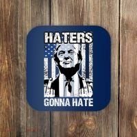 Funny Haters Gonna Hate President Donald Trump Middle Finger Coaster thumb 0