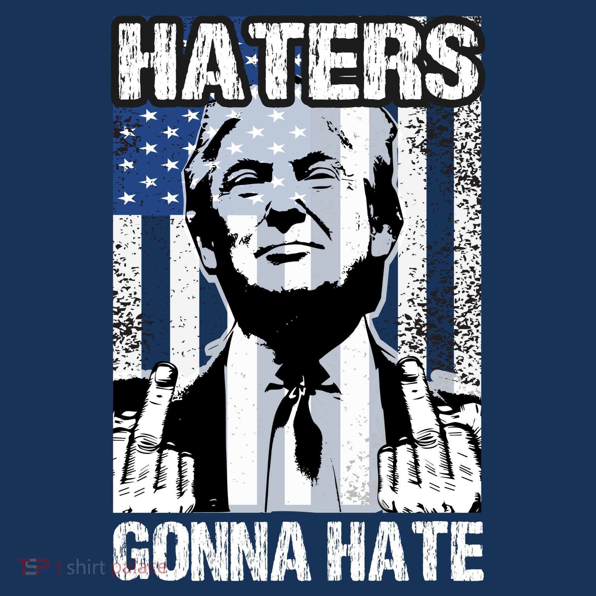 Funny Haters Gonna Hate President Donald Trump Middle Finger Women's Hoodie