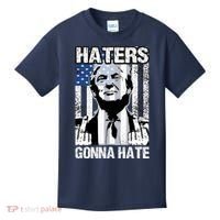 Funny Haters Gonna Hate President Donald Trump Middle Finger Kids T-Shirt thumb 0