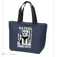 Funny Haters Gonna Hate President Donald Trump Middle Finger Tote Bag thumb 3