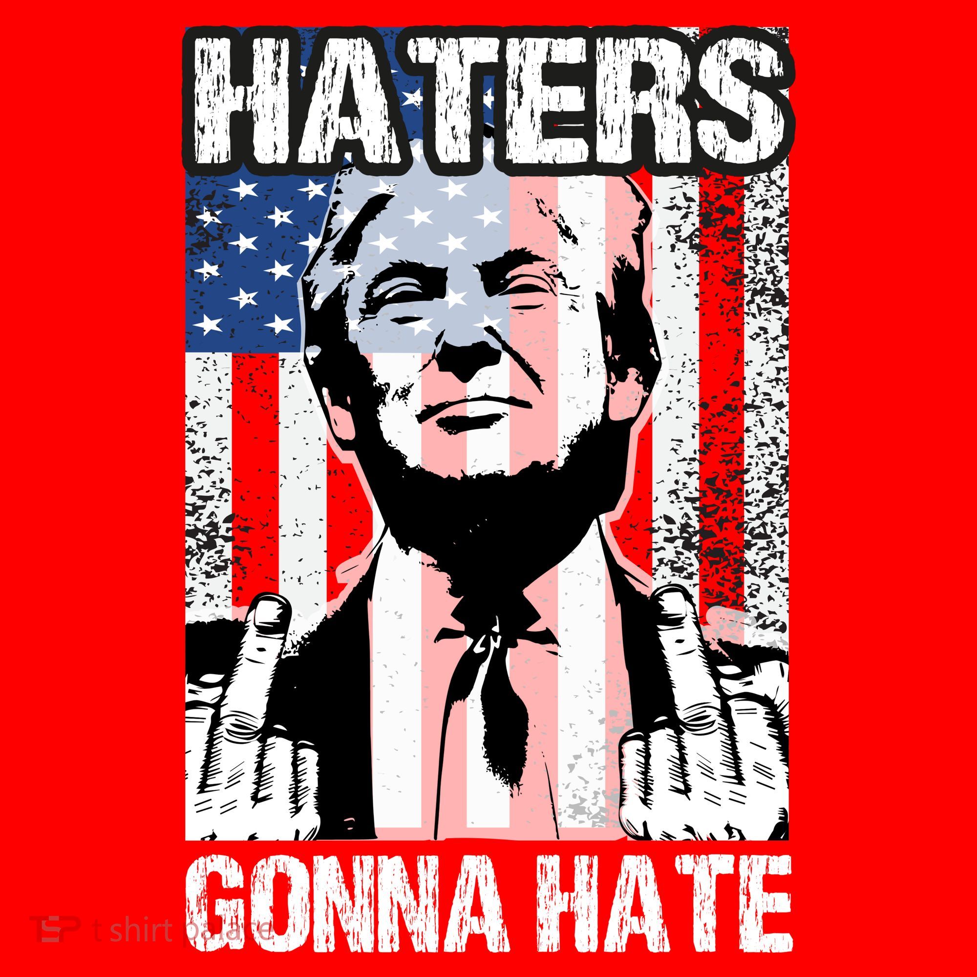 Funny Haters Gonna Hate President Donald Trump Middle Finger Santa Hat