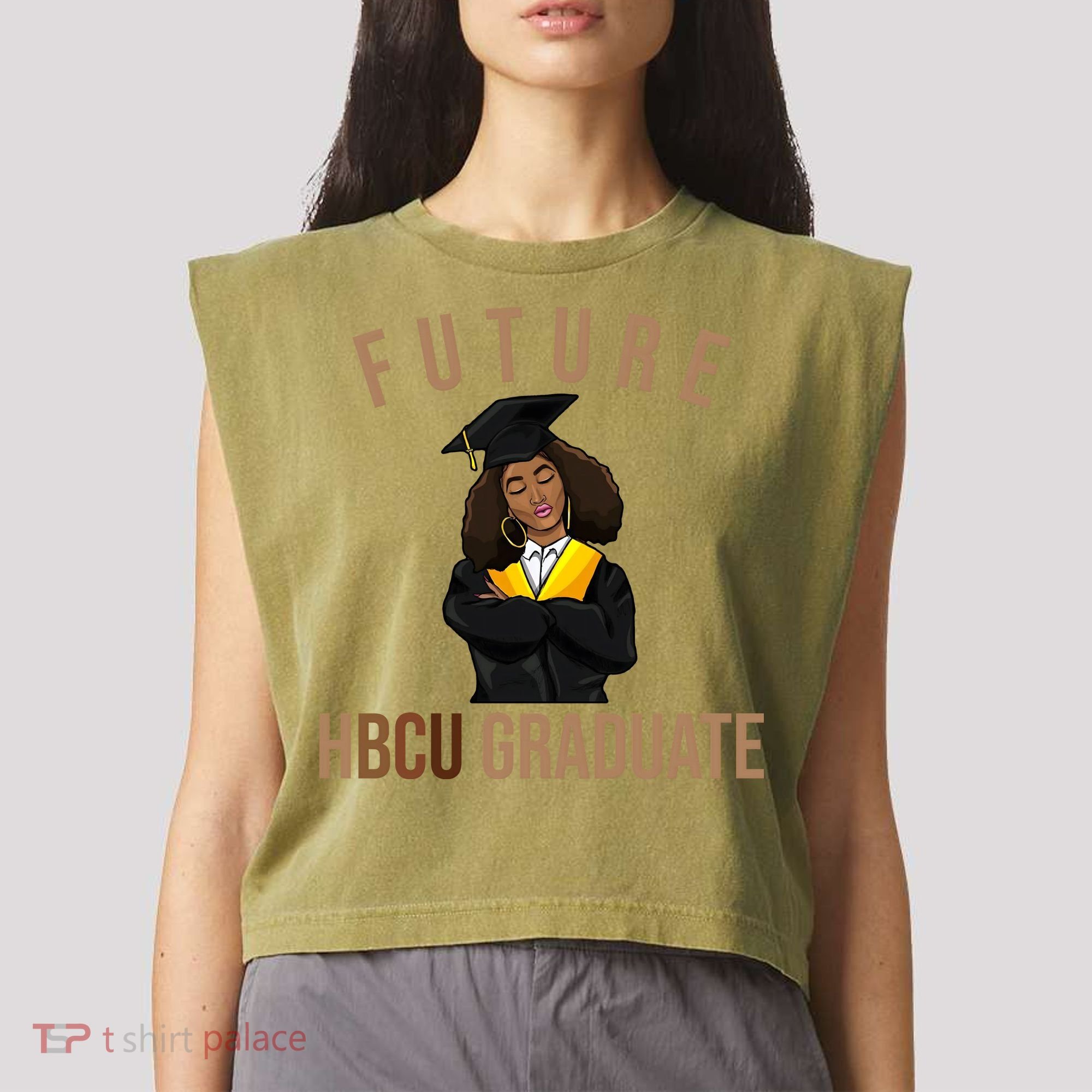 Future HBCU Graduate Historical Black College Garment-Dyed Women's Muscle Tee